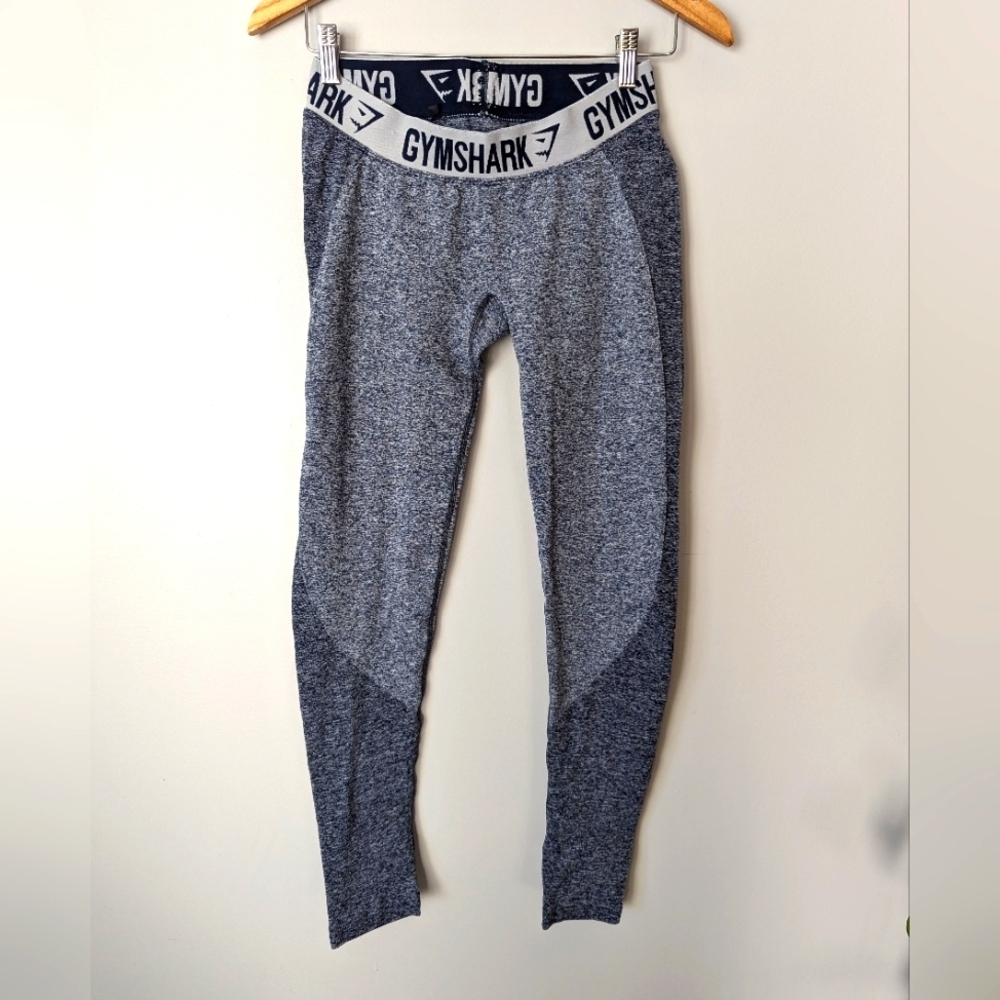 GymShark Flex Gym Workout Leggings Womens Size M Blue Grey Exercise Running Yoga